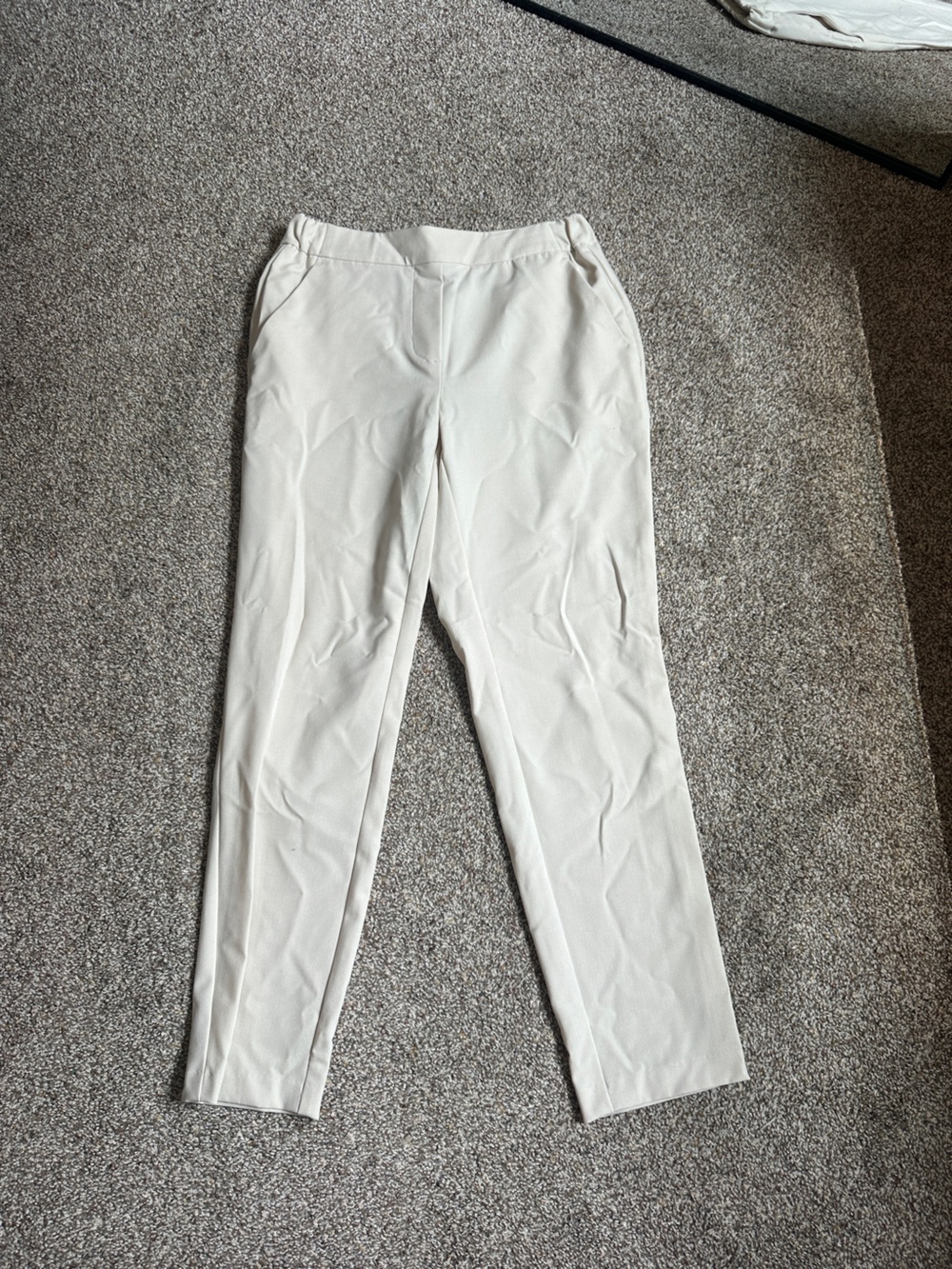 Nine West Cream Elastic-Waist Cropped Pants
